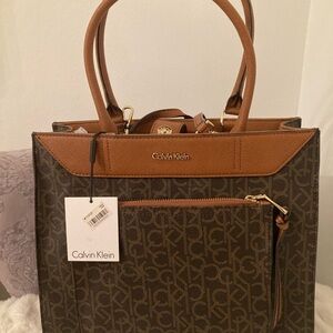 BEST PRICE DROP!
Calvin Klein Tan and Brown Logo Tote
